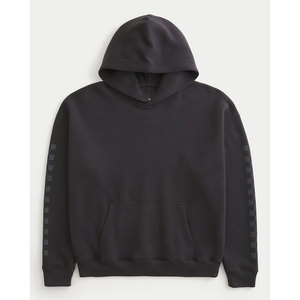Sweat-shirts à capuche pour hommes, style vintage épais, noir, avec manches latérales design, logo personnalisé, grandes tailles, effet délavé à l'acide - Product Image 3