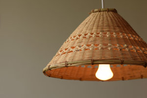 Natural Bamboo Pendant <b>Light</b> Asian Decor Woven Cone Triangle Lampshade <b>Boho</b> Rustic <b>Ceiling</b> Lamp Supplier - Product Image 5