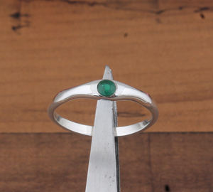 Anillo Solitario Clásico Boho Hecho a Mano con Engaste de Plata de Ley 925 y Gema de Corte Brillante, Certificado Jaipur Party - Product Image 1