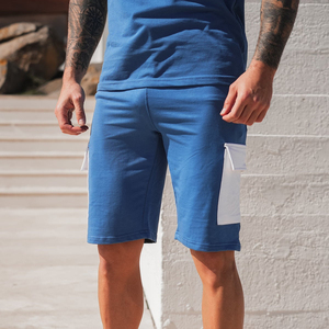 <b>Men's</b> Summer Beachwear Two Piece Set Short Sleeve Crew Neck T <b>Shirt</b> and Casual Shorts Breathable Soft Cotton Fabric Outfit - Product Image 4
