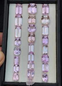 Kunzite rose clair naturelle, spodumène, pierre précieuse facettée, kunzite en vrac pour la fabrication de bijoux, cristal de qualité collectionneur - Product Image 3