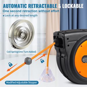 Avvolgicavo Elettrico Retrattile da 22,86 m (75 FT) per Carichi Pesanti, Cavo di Alimentazione 14AWG/3C SJTOW, Presa Tripla Illuminata 13 Amp, Materiale ABS, CEE - Product Image 5