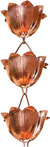 Cadena de lluvia de cobre muy popular, que capta la luz solar en su superficie, lo que la hace brillar intensamente después de la lluvia. - Product Image 6