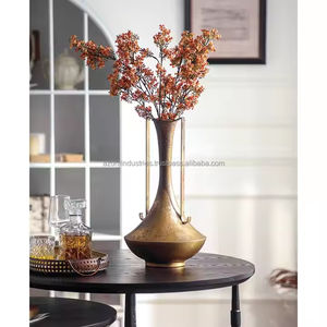Retro and Elegant Style <b>Tall</b> Metal <b>Vase</b> Suitable for Home Living Room Office Decoration Ideal Gift Present by Azora industries - Product Image 1