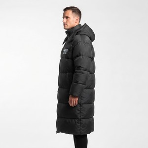 <b>Men</b> <b>Long</b> Puffer Jacket Hooded Custom Heavyweight Winter <b>Coat</b> Windproof Warm Outdoor Winter Wear - Product Image 2