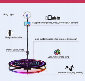 Plateforme de photomaton 360° avec caméra en ralenti, cabine rotative portable avec logo personnalisé gratuit - Product Image 3