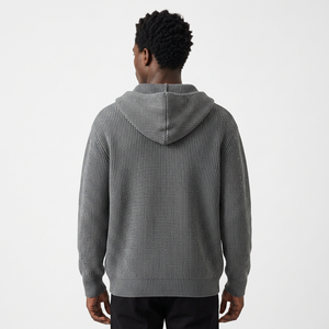 Suéter de Punto con Capucha para Hombre, Talla Grande, Color Sólido, Estilo Casual para Otoño, Antipilling, Diseño de Manga Regular - Product Image 3