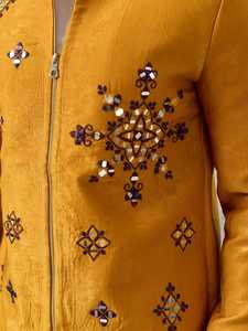 Best Quality Men's Yellow <b>Jacket</b> With Pant Set Stylish Ethnic Wear Outfit <b>For</b> <b>Wedding</b> Party Festival And Special Occasion - Product Image 5