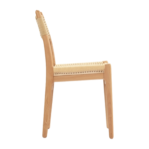 Modern Nordic Dining Chair for Dining Room Furniture with Seat and Back Woven Rope and Solid Wood Indoor Dining Chair - Product Image 4