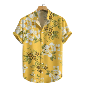 Unisex Hawaiian Vacation Shirt Hombres Mujeres Floral Aloha Casual - Product Image 3