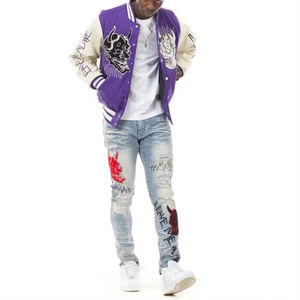 Veste universitaire personnalisée en laine et cuir pour homme, grande taille, avec patchs en chenille, logo brodé personnalisé, vestes pour homme - Product Image 6