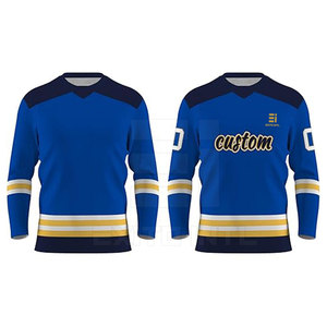 Maillot de hockey sur glace personnalisé avec nom et numéro pour hommes, 100% polyester, sublimation, manches longues, uniforme d'équipe, vente en gros, OEM, ensemble professionnel pour jeunes et adultes - Product Image 4