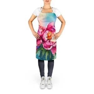 Unisex Large Multicolor Watercolor Peonies <b>Apron</b> for <b>Kitchen</b> Cooking Baking Crafts Gardening-for Adults <b>Women</b> Men - Product Image 2