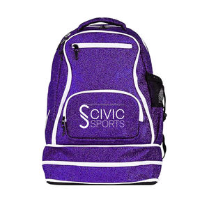 Mochila con purpurina unisex, gran capacidad, poliéster ligero, resistente al agua, diseño de club de porristas, logotipo personalizado, venta al por mayor, más barata - Product Image 1