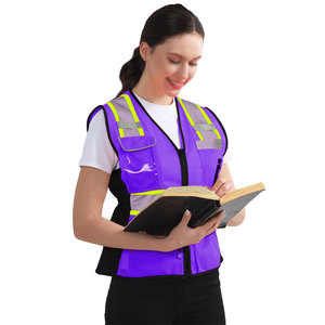 Chaleco de Seguridad Reflectante para Mujer con Cintura Ajustada, Múltiples Bolsillos, Ropa de Trabajo Ligera, Transpirable y de Secado Rápido - Product Image 2