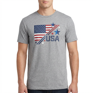 เสื้อยืดคอกลมสำหรับผู้ชายเสื้อยืดคอกลมพิมพ์ลายโลโก้ตามสั่ง - Product Image 4