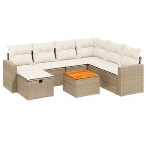 Juego de sofás de jardín de ratán PE Beige Modular medio Colección de muebles de jardín - Product Image 2