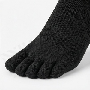 Black 5 Toe Crew Athletic <b>Socks</b> Breathable Spandex Polyester <b>Running</b> Sport <b>Socks</b> for Adults Summer Use - Product Image 6