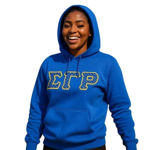 เสื้อฮู้ดผ้าทวิลล์ปักตราสัญลักษณ์ Sigma Gamma Rho แบบกำหนดเอง เสื้อคลุมฟลีซสำหรับชมรมนักศึกษากรีก สไตล์ลำลอง แฟชั่นสตรีทแวร์สำหรับวิทยาลัย - Product Image 1