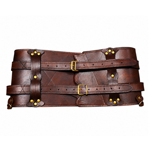 Ceinture d'armure médiévale marron, Corset de guerrier Viking LARP, Costume de chevalier Renaissance, Gilet de cosplay et de reconstitution historique unisexe - Product Image 1