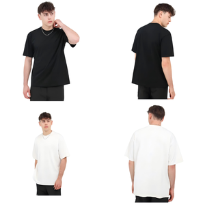 T-shirt unisexe surdimensionné en coton tricoté 100 %, teint en pièce, écologique, personnalisable OEM DTG/DTF, pour impression sérigraphique, grammage lourd - Product Image 2