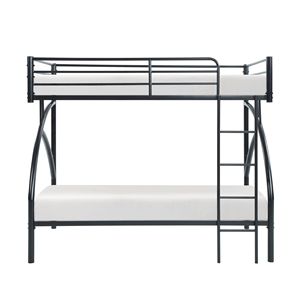Lit superposé double en métal noir à montage facile, mobilier de chambre pour jeunes - Product Image 2