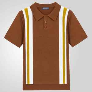 Camiseta de Hombre de Algodón Tejido Transpirable de Manga Corta con Diseño Geométrico Estilo Preppy y Bloques de Color, Corte Regular - Product Image 2