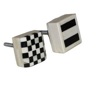 Tirador de Cajón Cuadrado de Madera y Resina con Diseño de Tablero de Ajedrez, Accesorio Decorativo para Muebles y Hogar, Estilo Art Deco - Product Image 5