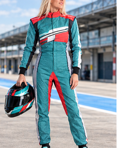 Men's Full Sleeve Motorcycle Racing Suit Color Blocked Teal Red White Polyester/Nylon <b>Waterproof</b> Quick Dry Breathable <b>All</b> - Product Image 3