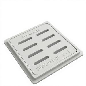 Tapa de alcantarilla de FRP negra 24x24 cuadrada Modelo 010 con resorte, resistente a la corrosión, para inspección química, ecológica e impermeable - Product Image 5