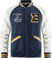 Veste universitaire Shuja Sports personnalisée pour homme, en laine, coupe-vent, col montant, simple boutonnage, style urbain, avec patch en chenille et lettres brodées