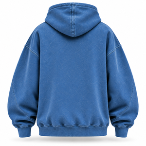 Sudadera con Capucha Azul Lavado para Hombre, Sudadera con Bolsillo Delantero, Ropa Casual de Calle - Product Image 3
