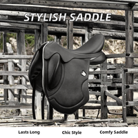 Selle d'équitation en cuir véritable anglais de qualité supérieure, personnalisée, élégante, avec arceau en plastique par Horsekraft Dressage