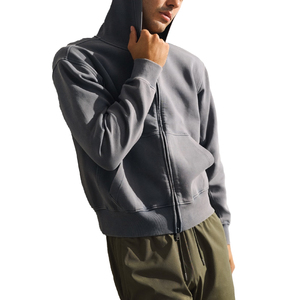 Custom Heavyweight Double Zip Hoodie for Men – Premium Oversized Full Zip Fleece Sweatshirt with Kangaroo Pocket - Product Image 1