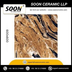 Best Selling Digital Printed Inferno Gold 600x600 Matte Porcelain Floor Tiles Rustic Design Non-Slip Exterior Use From India - Product Image 5