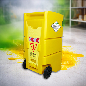 Kit Portátil de 100L para Derrames Químicos, Suministro de Fábrica, Set Absorbente Móvil de 25 Galones para Materiales Peligrosos con Carro con Ruedas Resistente para Fugas de Líquidos - Product Image 4