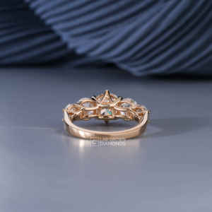 Anillo de Moissanita de Corte Redondo de Lujo para Mujer, Plata de Ley S925, Joyería de Compromiso y Boda, Chapado en Oro Amarillo, 4.12ct, 7 Piedras - Product Image 6