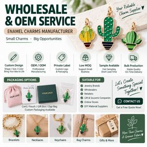 Dijes de Esmalte para Hacer Joyas con Lindos Colgantes de Cactus y Plantas Verdes para Manualidades de Pulseras y Collares - Product Image 6
