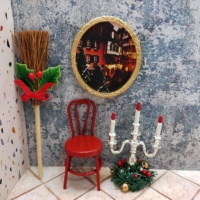 Miniature 1:12 meubles de noël bois plastique argile bricolage jouets pour maison de poupée décoration artisanat asiatique