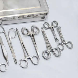 Juego de Instrumentos Quirúrgicos Manuales de Acero Inoxidable, Kit Quirúrgico Básico de Grado Médico, Hemostatas, Tijeras, Pinzas, Bisturí, CE - Product Image 2