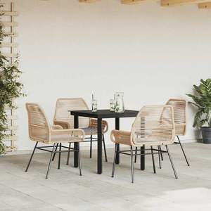 Ensemble de salle à manger de jardin gris clair rembourré avec table et chaises - Product Image 3