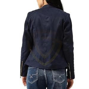 Veste en cuir suédé véritable pour femme avec fermeture éclair pour le printemps et l'hiver, veste en cuir suédé pour femme - Product Image 5