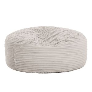 Modern 5 Foot Taupe Round <b>Bean</b> <b>Bag</b> Chair Soft Corduroy Fabric Memory Foam Sofa - Product Image 1