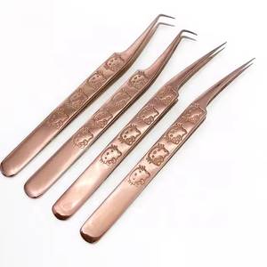 แหนบตัดขนตา Morje Surgical Hello Kitty สีโรสโกลด์ สแตนเลสสตีล คุณภาพสูง ปลายหยัก 10 มม. สำหรับตัดขนตา - Product Image 2