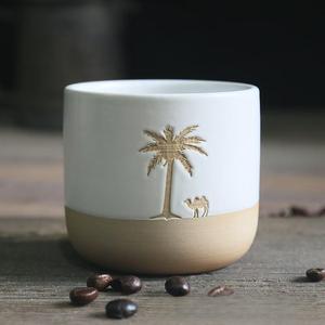 <span class=keywords><strong>Tazza</strong></span> in Ceramica con Logo Personalizzato, <span class=keywords><strong>Tazza</strong></span> <span class=keywords><strong>da</strong></span> <span class=keywords><strong>Tè</strong></span> Giapponese 220 <span class=keywords><strong>ML</strong></span> con Motivo Inciso Arabo Senza Manico per Latte, Latte Macchiato, Acqua - Product Image 4