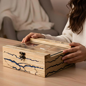 Fabricante de Cajas de Madera para Relojes, Caja de Madera para Relojes al por Mayor con Tapa de Vidrio con Bisagras de AYAANS - Product Image 2