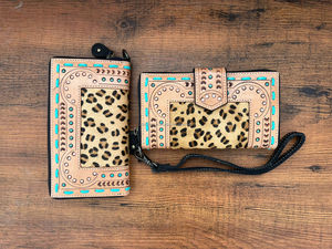 กระเป๋าสตางค์หนังแท้ลายสัตว์ทำด้วยมือแบบใหม่กระเป๋าสตางค์ใส่บัตรเครดิตสำหรับผู้หญิงผมแบบตะวันตกบนคลัตช์ - Product Image 3