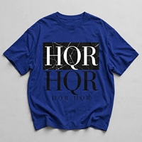 T-shirt décontracté pour homme en coton respirant à manches courtes, imprimé numérique, col en V, coupe classique, avec bordure contrastante et logo frontal