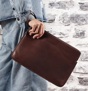 Custom Logo Modern Sling Waterproof Genuine Leather <b>Laptop</b> <b>Sleeve</b> for Unisex Business Office Use LS-0245 - Product Image 3