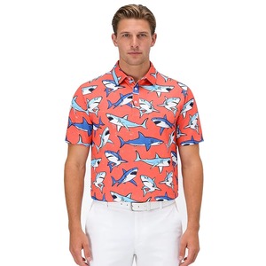 Chemise de golf Mofiz pour homme et femme, motif floral, col contrastant, respirante, anti-rétrécissement, pour les vacances, en polyester/rayonne - Product Image 3